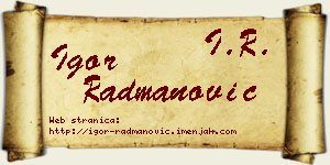 Igor Radmanović vizit kartica